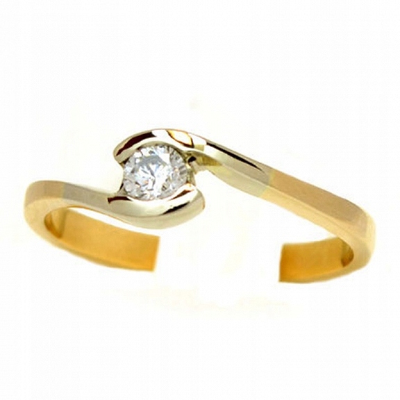Zlatý prsteň s diamantom 0,16 ct VÝROBCA