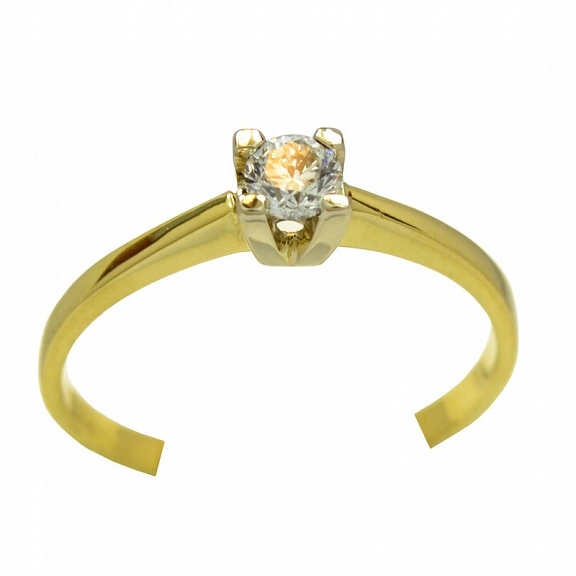 Zlatý prsteň s diamantom 0,23 ct