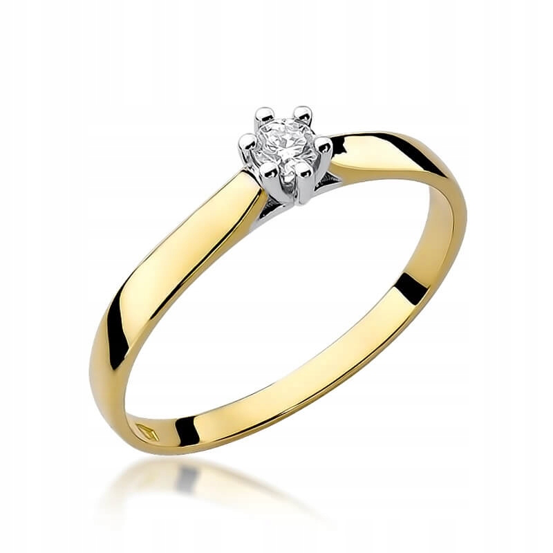 Zlatý prsteň s diamantom EY-222 o hmotnosti 0,08 ct