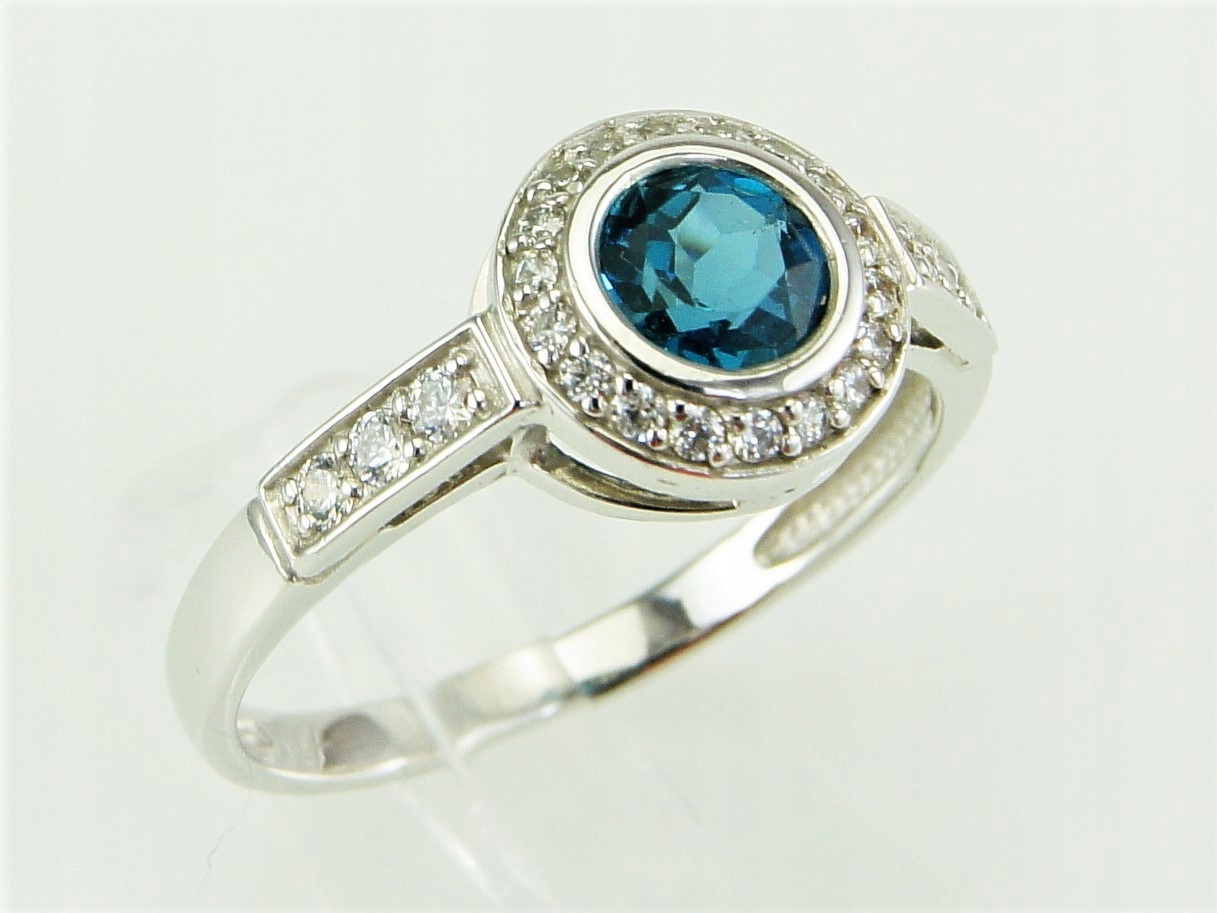 Zlatý prsteň s topásom LONDON BLUE
