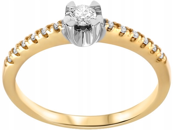Zlatý zásnubný prsteň 585 BRYLANT 0,22 ct