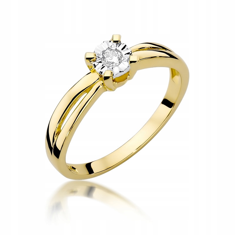 Zlatý zásnubný prsteň BRYLANT 0,08 ct