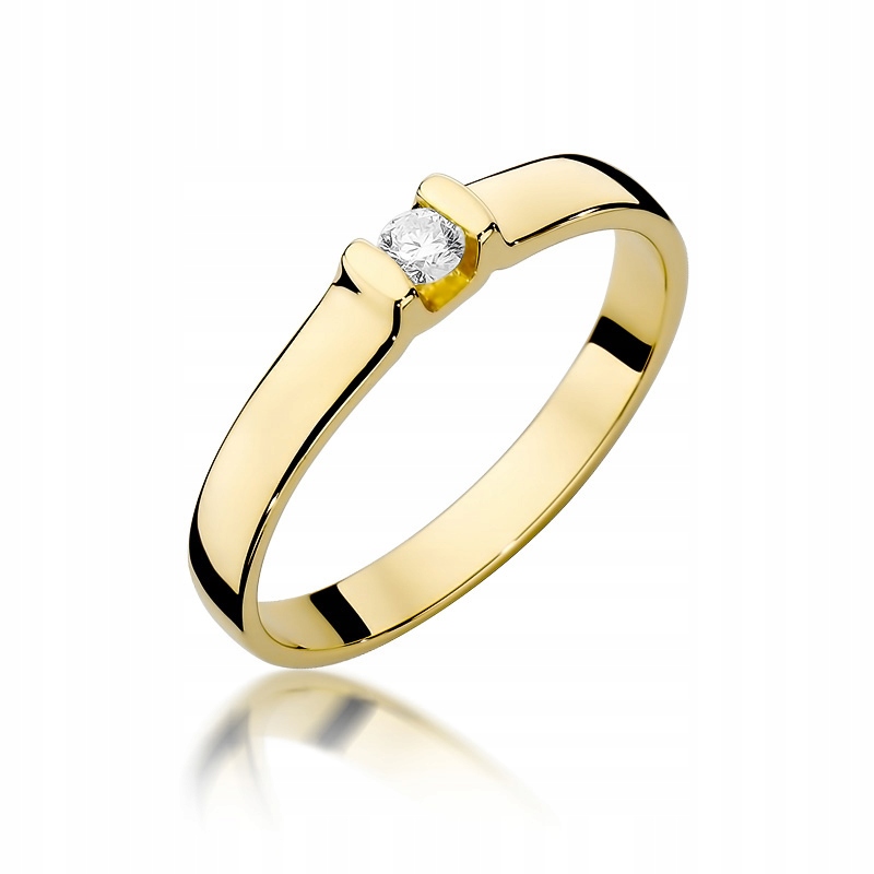 Zlatý zásnubný prsteň BRYLANT 0,09 ct