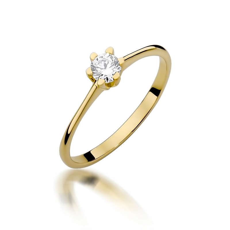 Zlatý zásnubný prsteň klasický diamant!