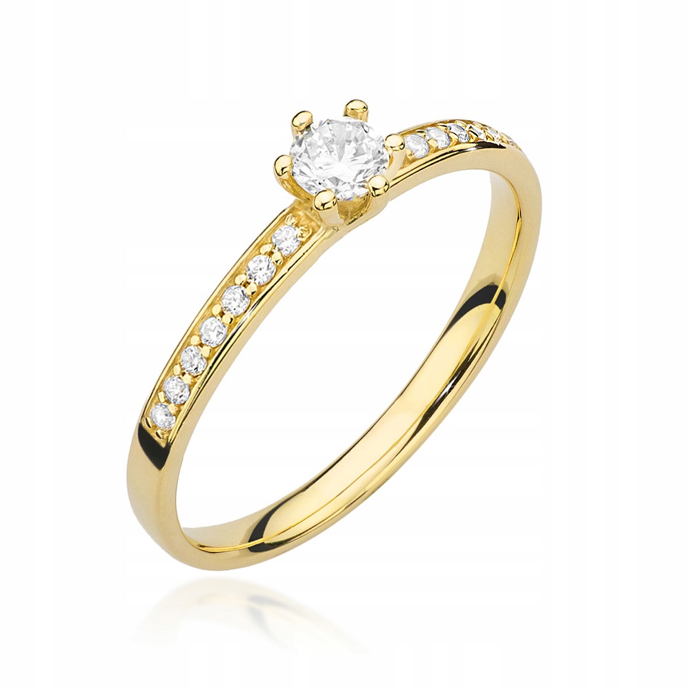 Zlatý zásnubný prsteň diamanty !!! 0,17 ct