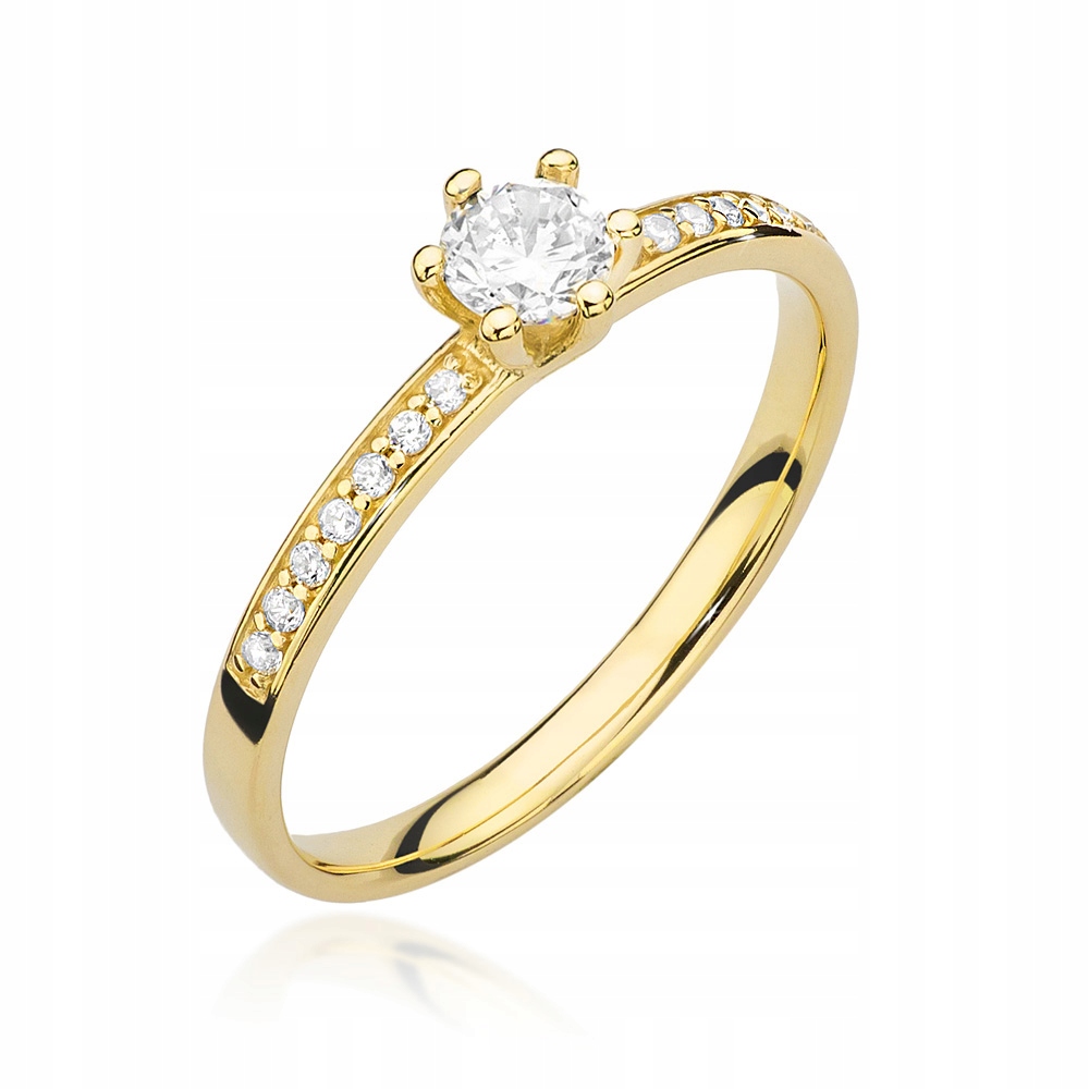 Zlatý zásnubný prsteň diamanty !!! 0,37 CT