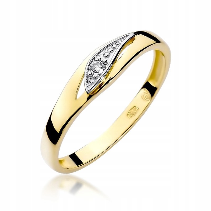 Zlatý prsteň so zásnubami, 0,03 ct