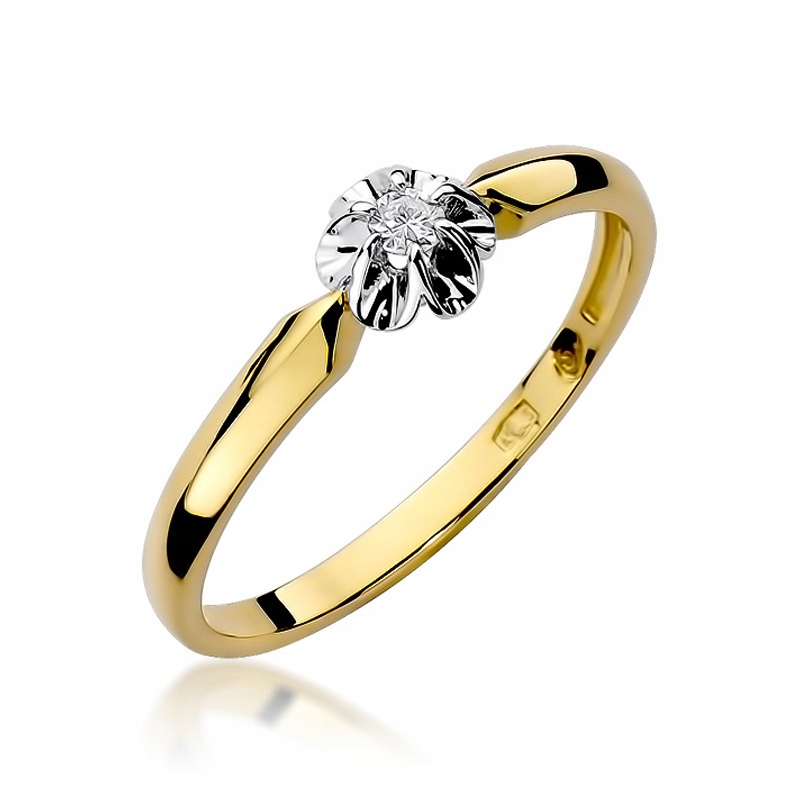 Zlatý prsteň so zásnubami, 0,04 ct