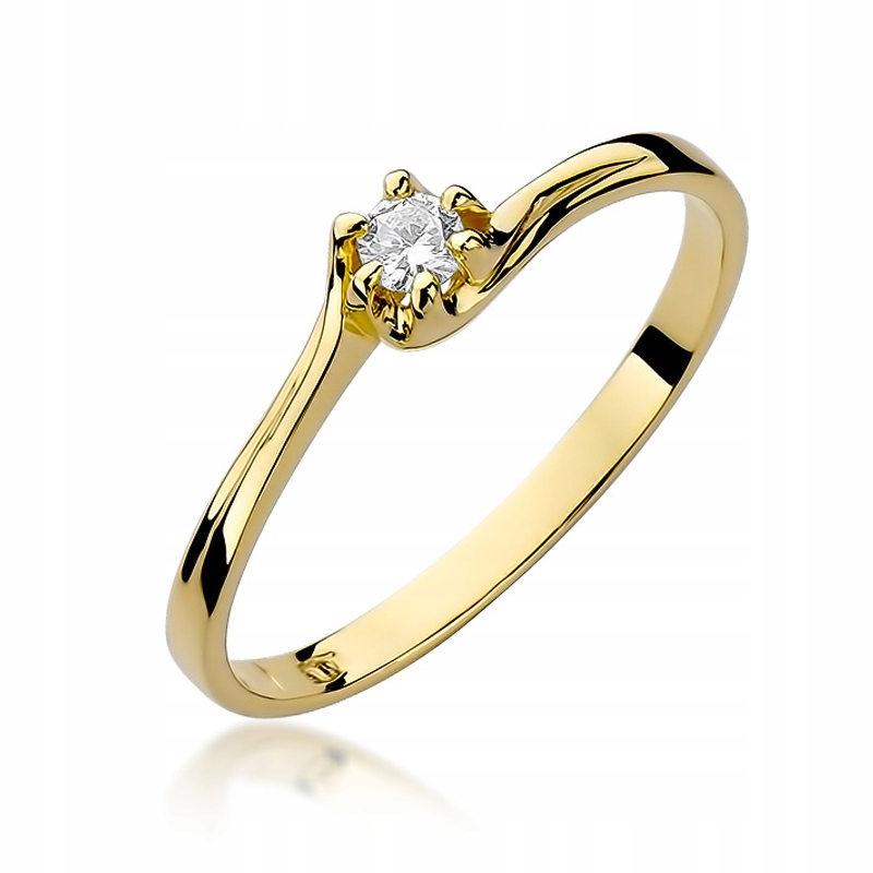 Zlatý zásnubný prsteň diamant 0,10 CT