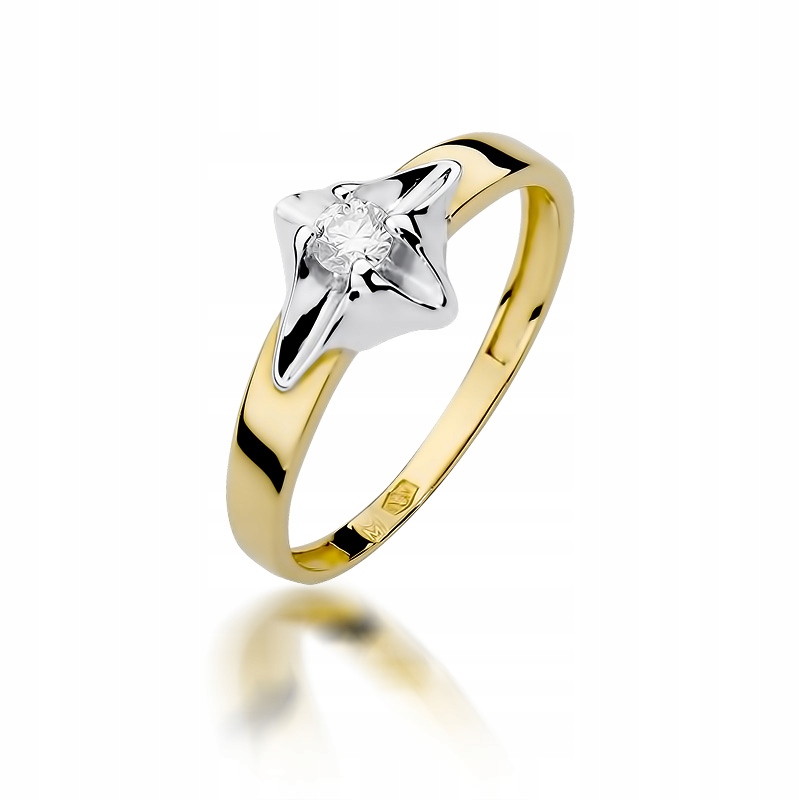 Zlatý zásnubný prsteň diamant 0,12 CT