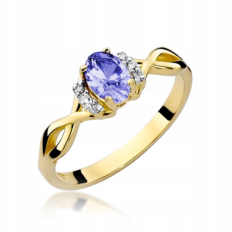 Zlatý zásnubný prsteň Tanzanite Brilliants