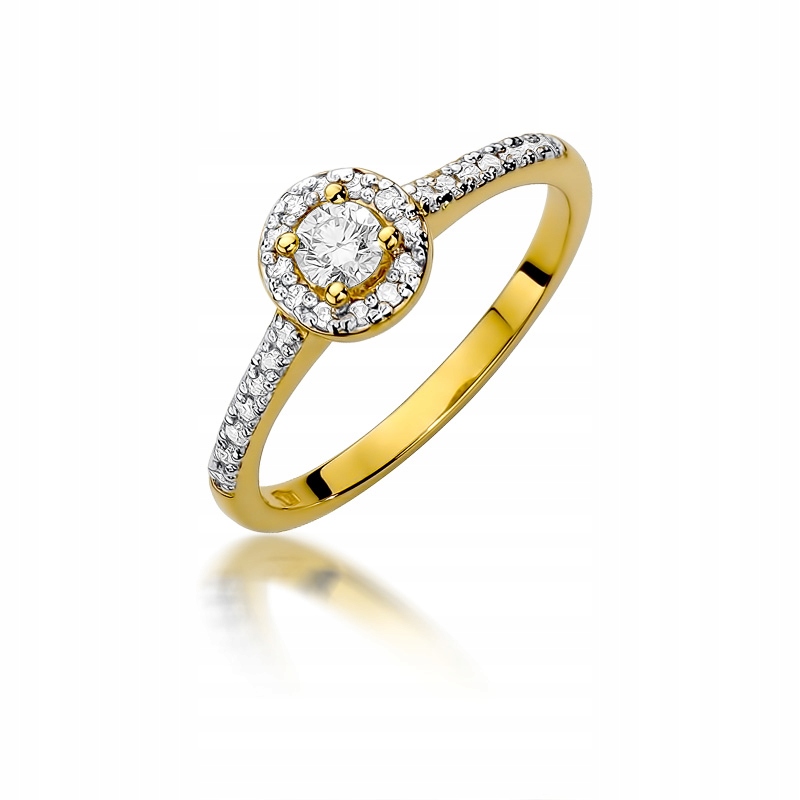 Zlatý zásnubný prsteň s 0,28 ct diamantmi