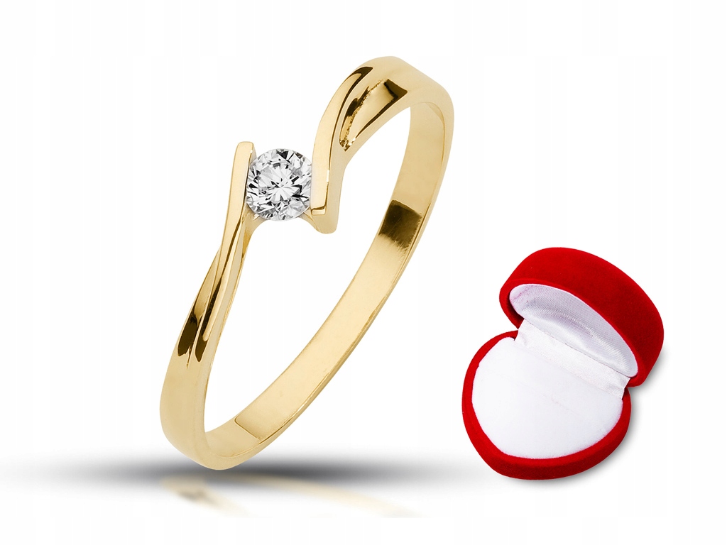 Zlatý zásnubný prsteň s 0,14 ct diamantom