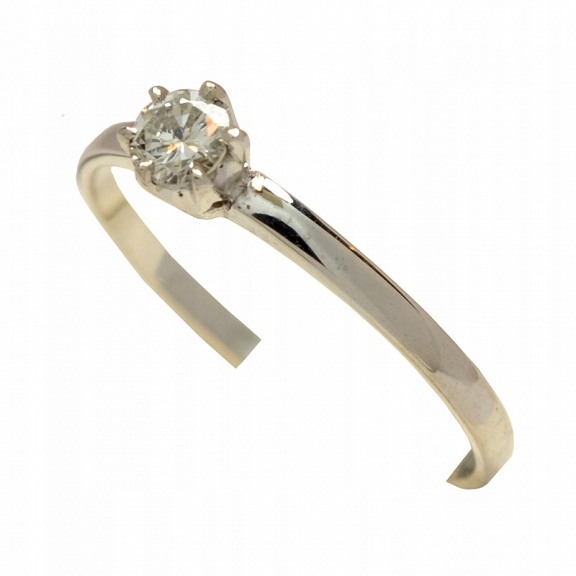 Zlatý zásnubný prsteň s diamantom 0,17 ct