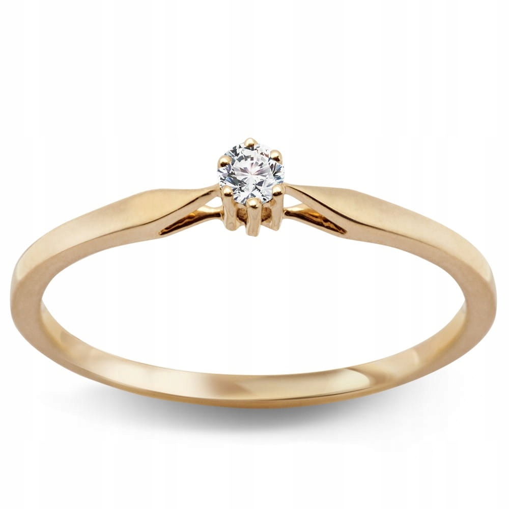 Zlatý zásnubný prsteň s diamantom 8336 r15