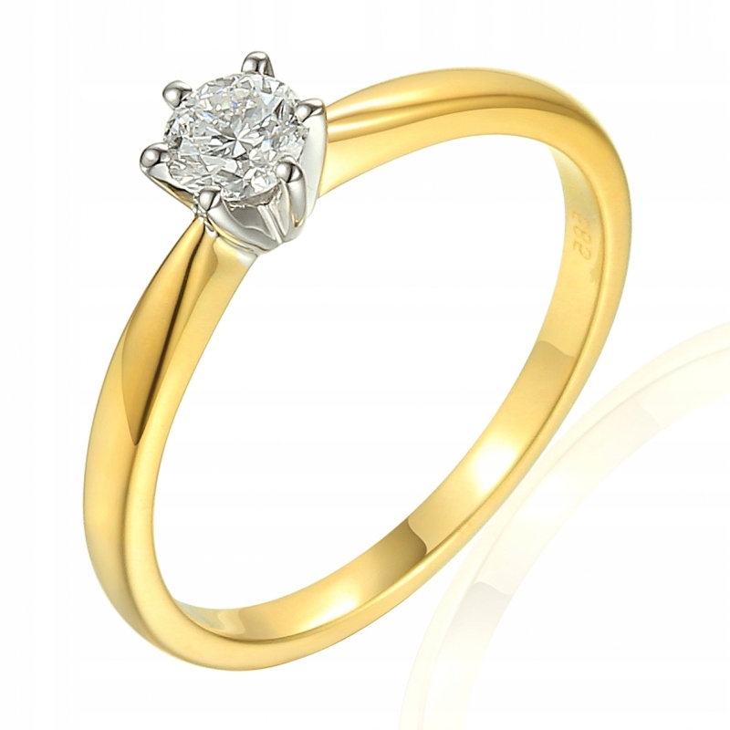 Zlatý zásnubný prsteň s diamantom veľkosti 16 14k