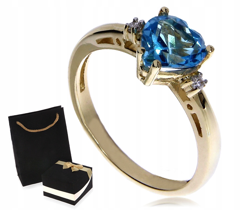Zlatý zásnubný prsteň TOPAZ diamant * LgP505