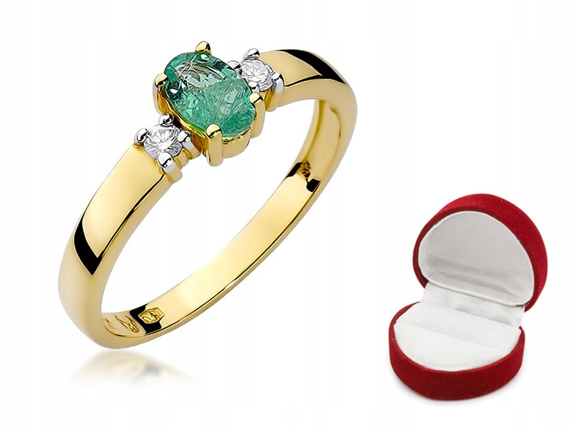 Zlatý prsteň s 0,4 ct EMERALD a BRILLIANTS