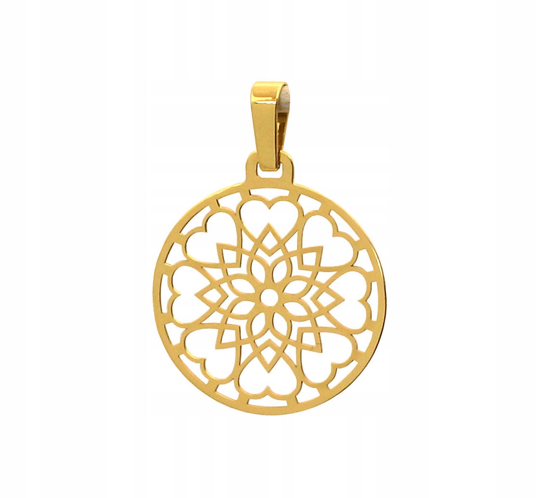 Zlatý prívesok Openwork Circle With Hearts Pr.585