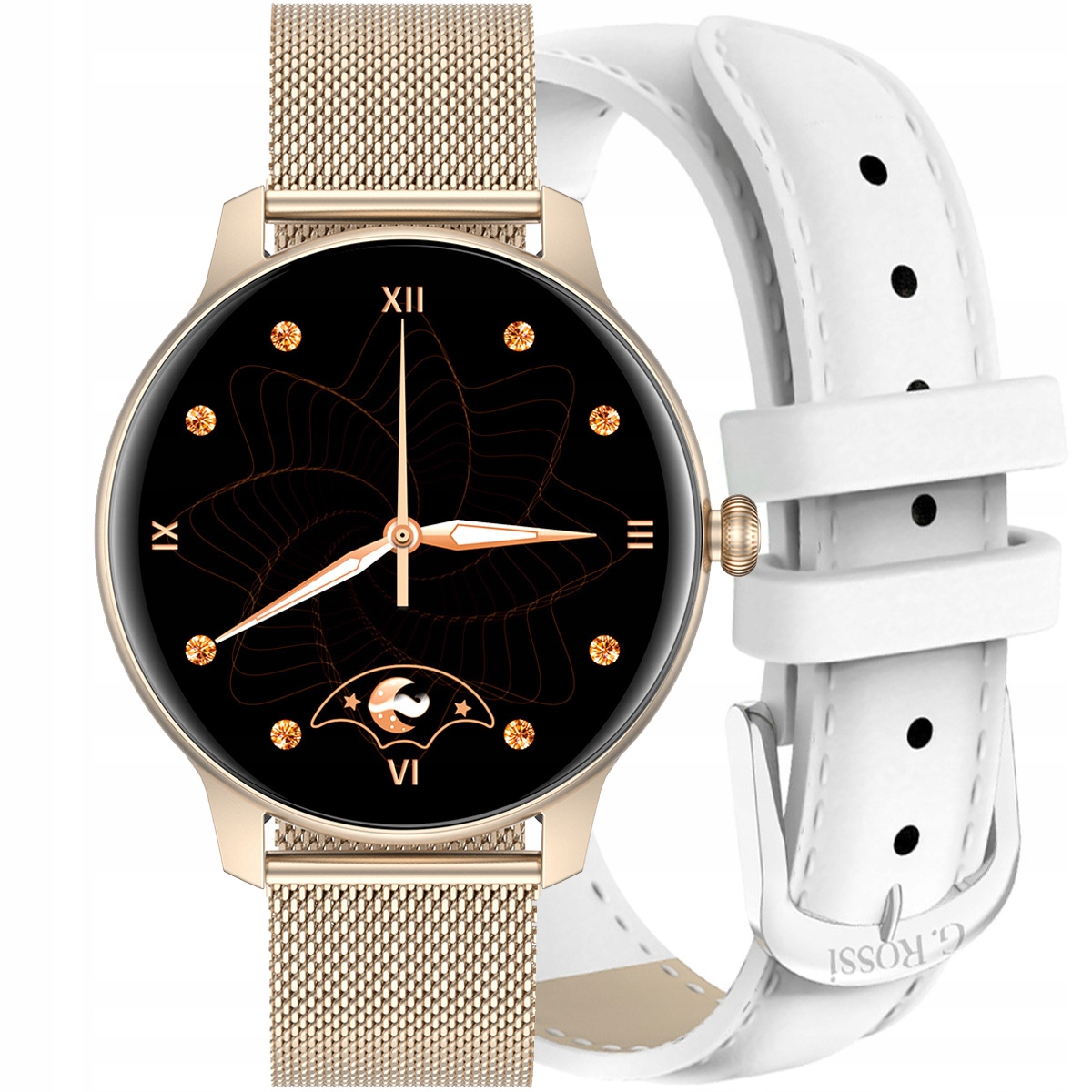 Dámske hodinky - Zlaté hodinky SMARTWATCH G.ROSSI sms kroky FB pulz