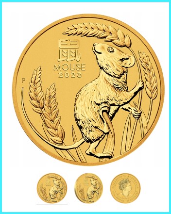 Lunar III: Year of the Mouse 1/4 oz zlato 2020 OZ AU