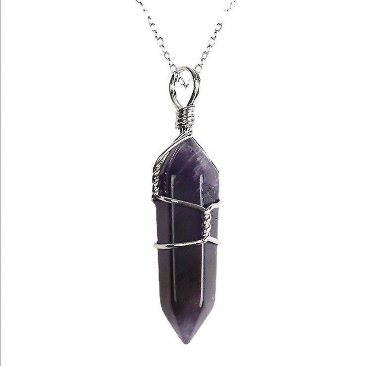 Ametyst-prírodný ružový kremeň, prívesok Amethyst