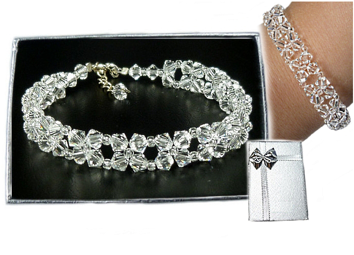 Krištáľový náramok na svadbu Swarovski CRYSTAL