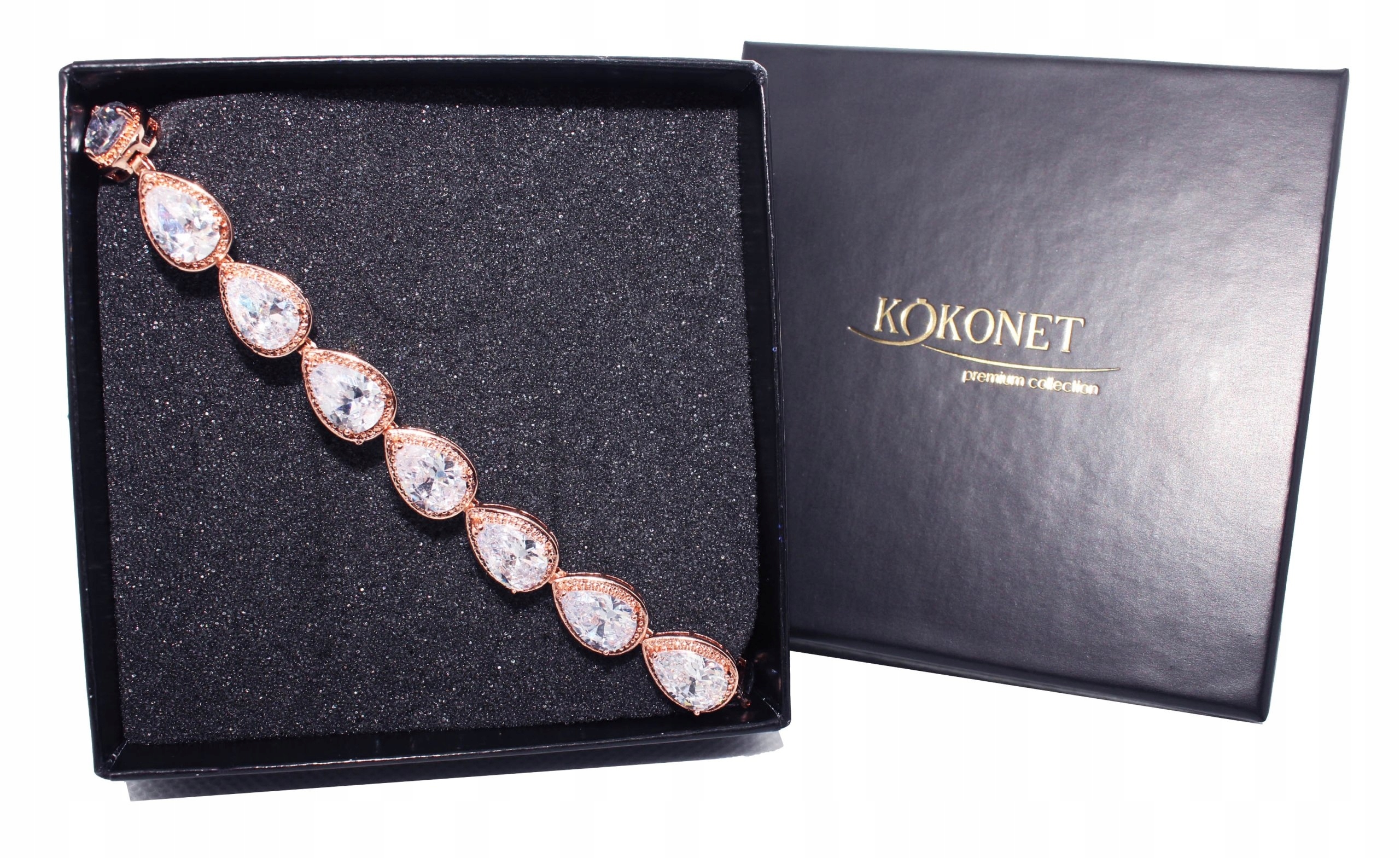 Náramok ALMOND z ružového zlata ROSE GOLD diamanty