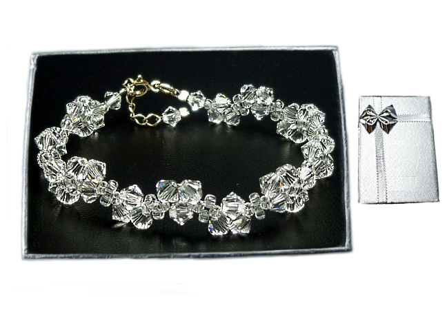 náramok na svadbu Swarovski CRYSTAL strieborný s342