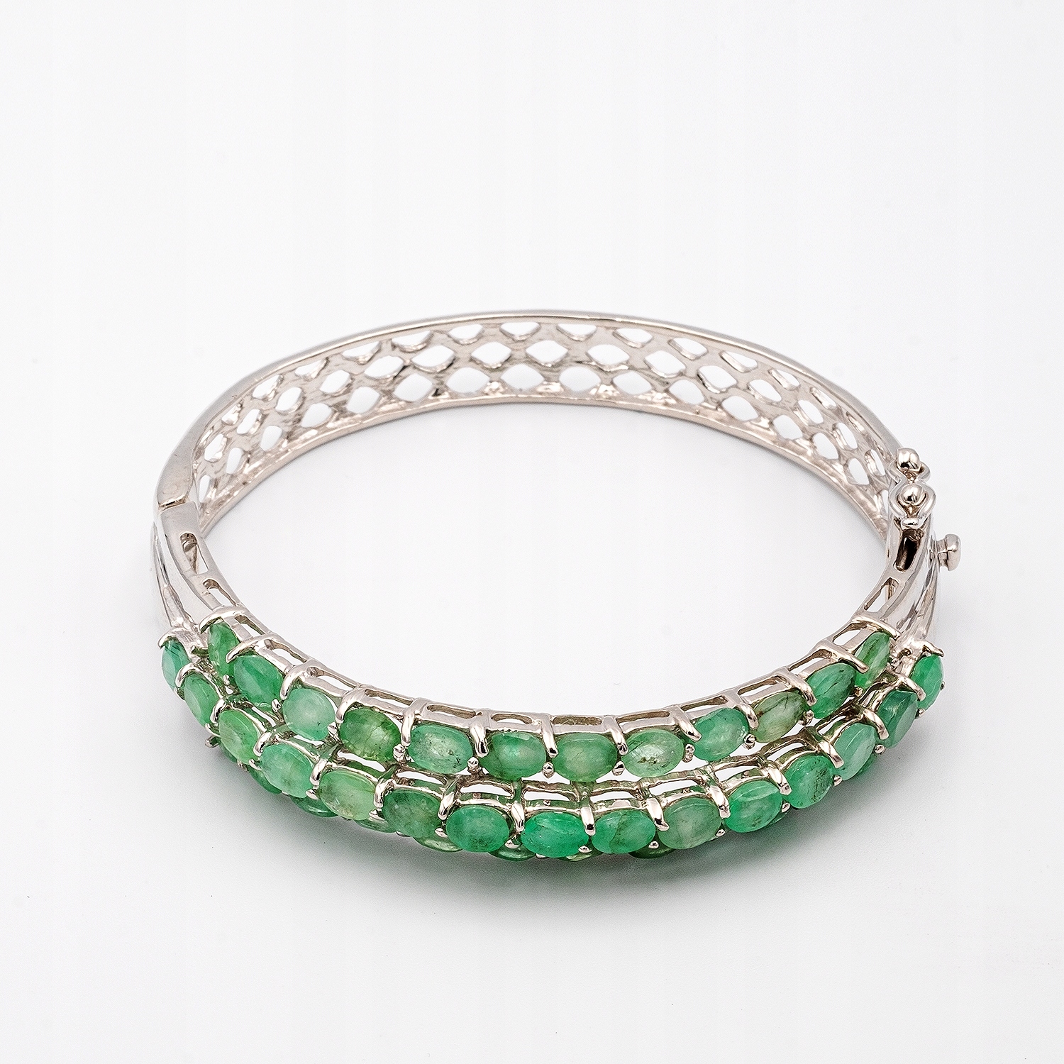 Strieborný náramok 925 Emeralds 28.04g certifikát