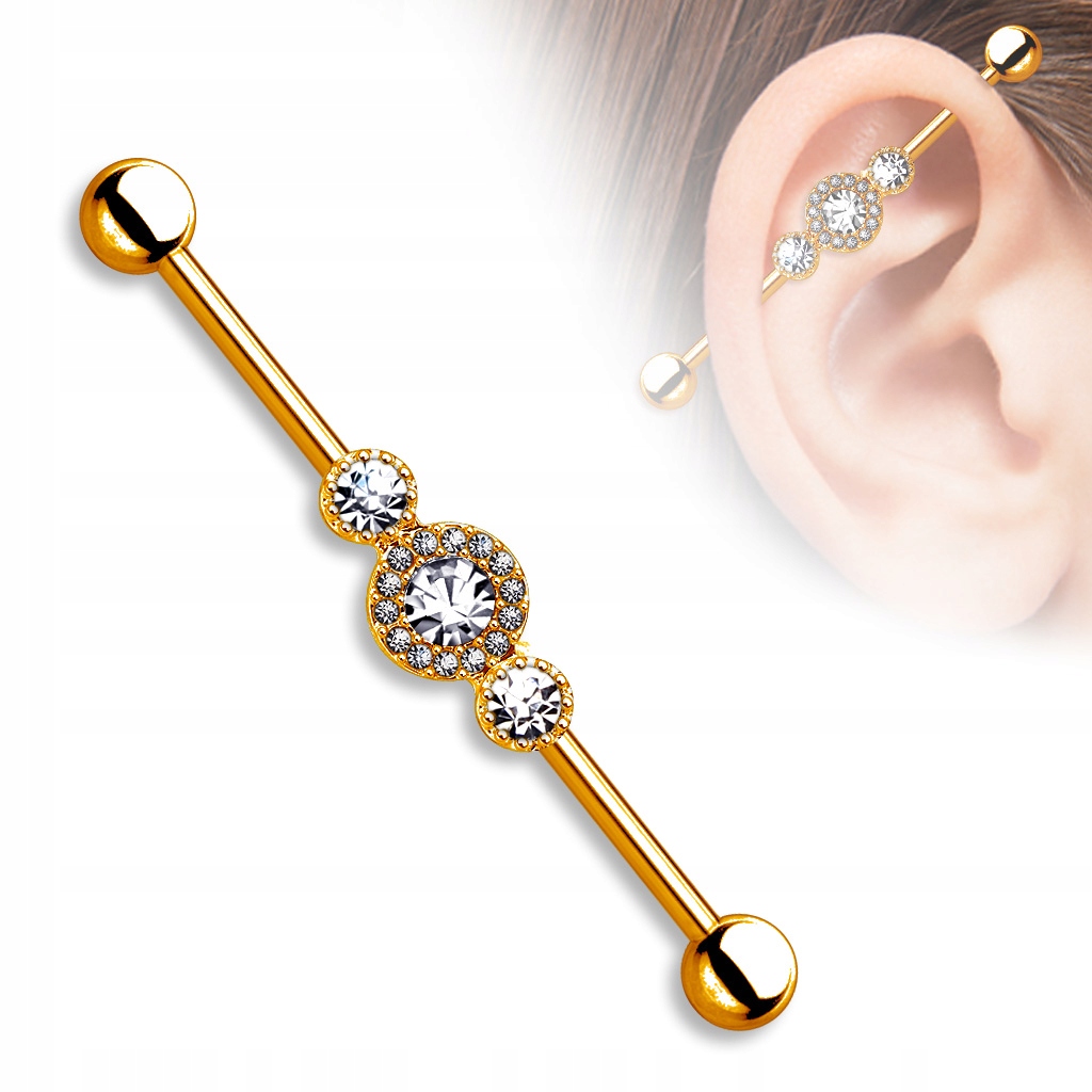 zirkónové činky priemyselné 316L piercing zirkónu