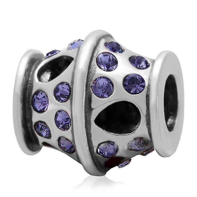 fialovo-európsky S925 Sterling Silver DIY Charm