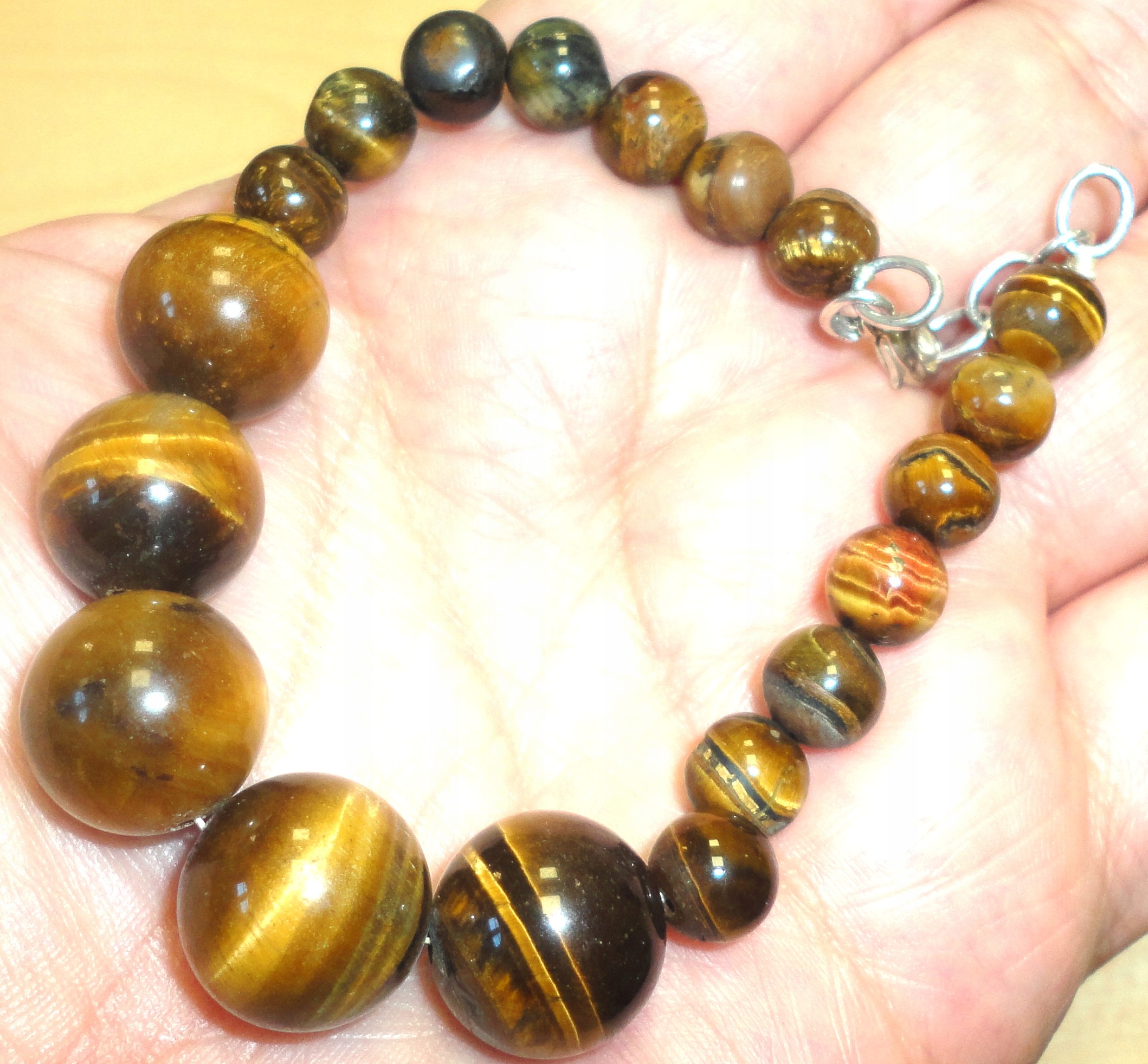 Prírodný náramok Jasper Tiger Eye 139.05ct
