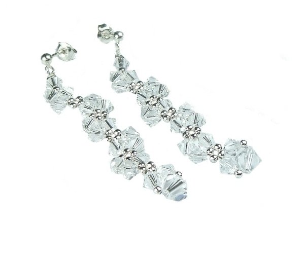 Náušnice CRYSTAL na svadobné tyčinky Swarovski s234