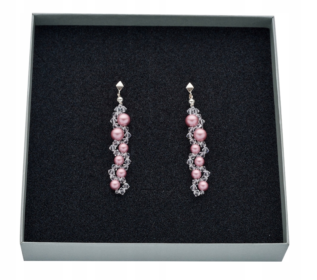 Náušnice SWAROVSKI el svadobné šperky POWDER PINK