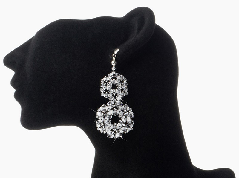 Náušnice SWAROVSKI dlhé krištáľové svadobné prvky