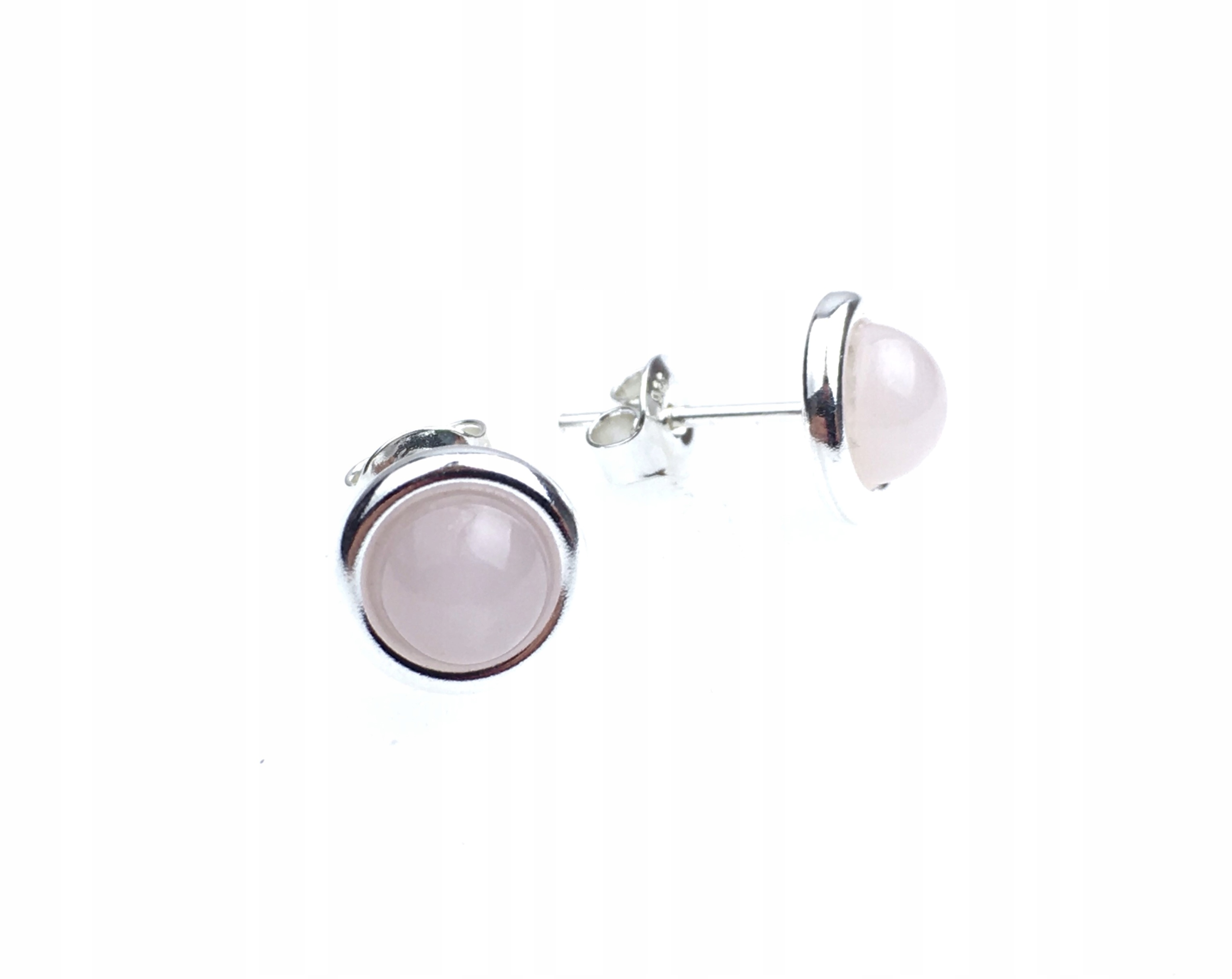 Strieborné náušnice PR.925 Stone Amulet Quartz Pink