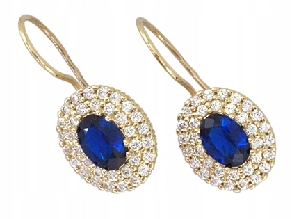 Zlaté náušnice 585 Classic - Sapphires - Rokarte