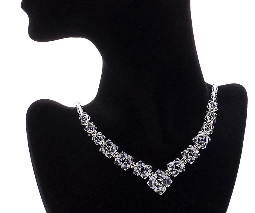 náhrdelník SWAROVSKI elements svadobný náhrdelník SILVER