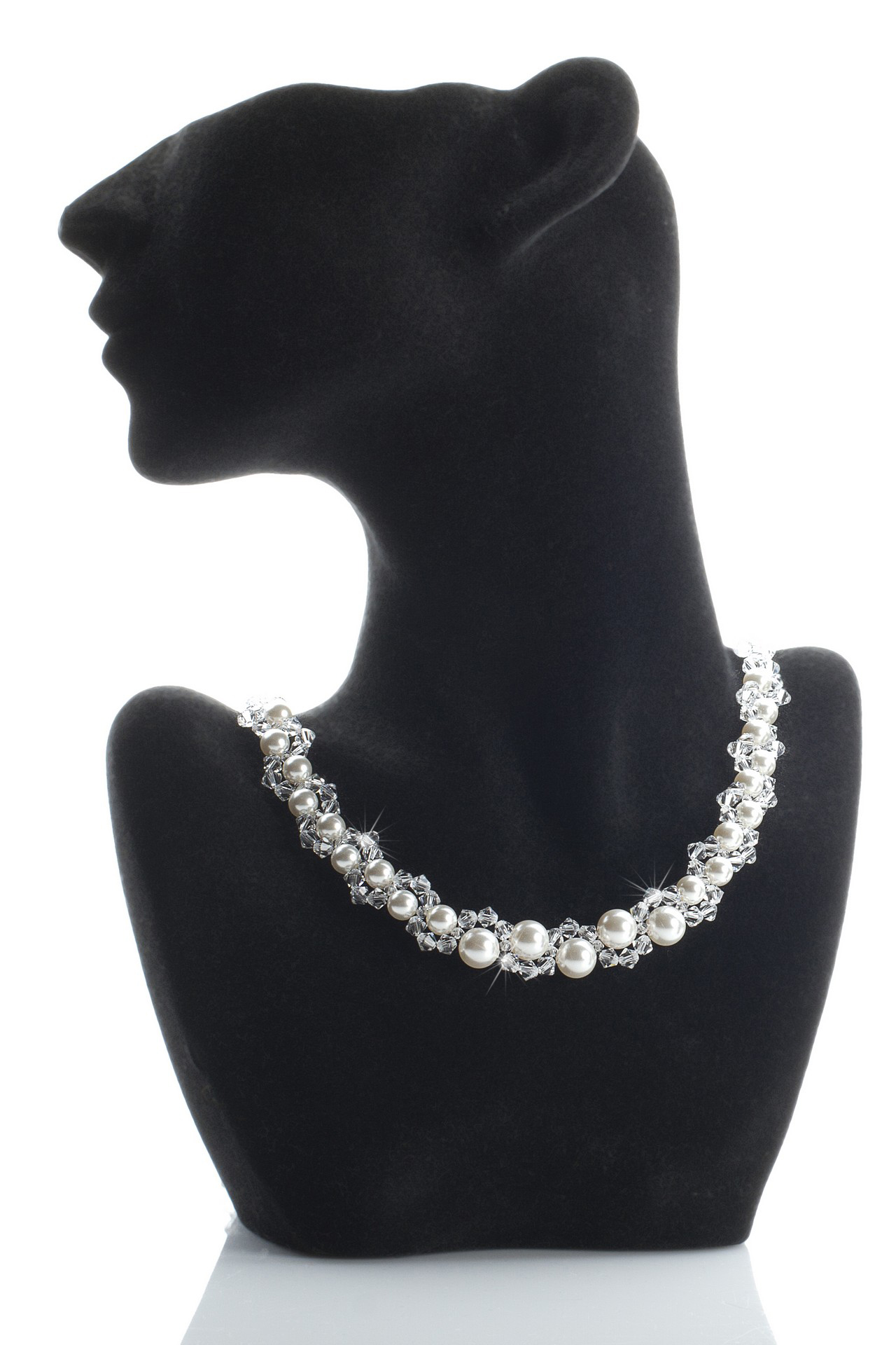 náhrdelník SWAROVSKI elements svadobná perla biela ecru