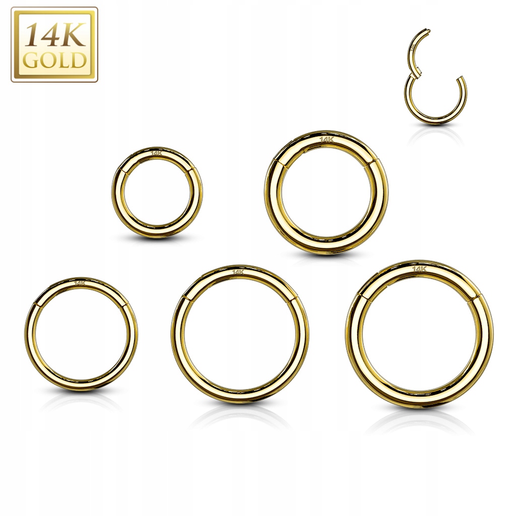 kruhový segment kliker septum daith špirála zlato 585