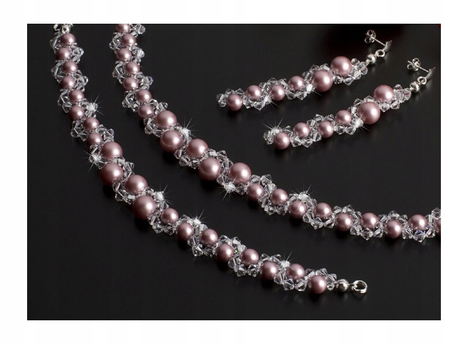 Súprava SWAROVSKI el. svadobné šperky POWDER PINK