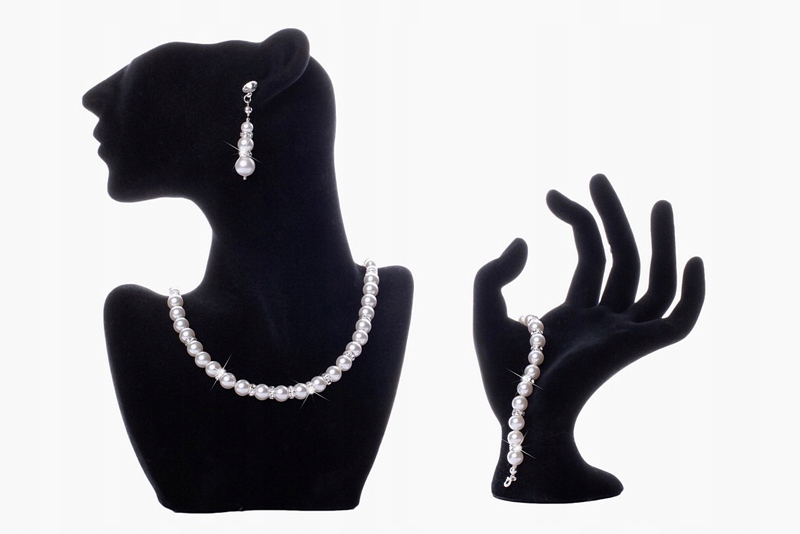 Súprava SWAROVSKI el. svadobné šaty ECRU BIELA perla