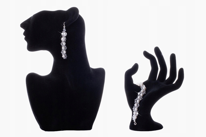sada SWAROVSKI elements perleťovo biela ecru SILVER