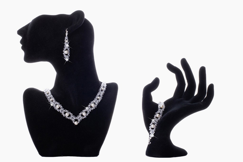 Svadobná sada SWAROVSKI elements PERLY biela ecru