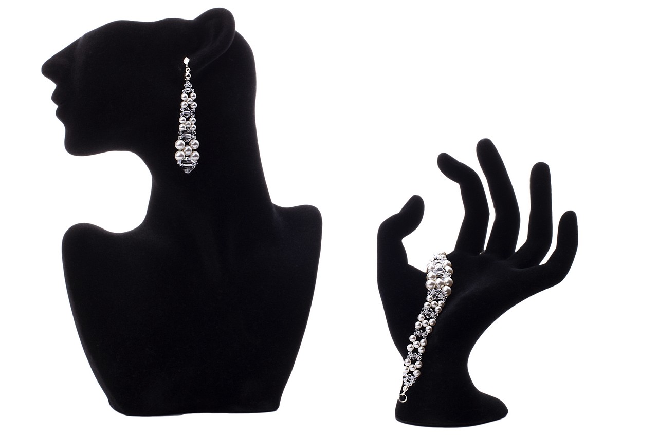 Svadobná sada SWAROVSKI elements. Perly kryštály