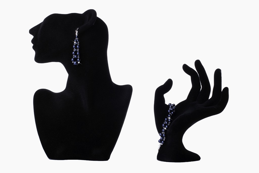 Svadobná sada Swarovski PEARL tmavomodrá biela ecru