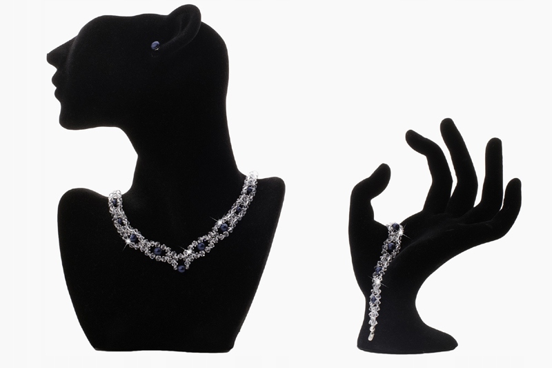 Svadobná sada SWAROVSKI el. námornícka modrá biela ecru