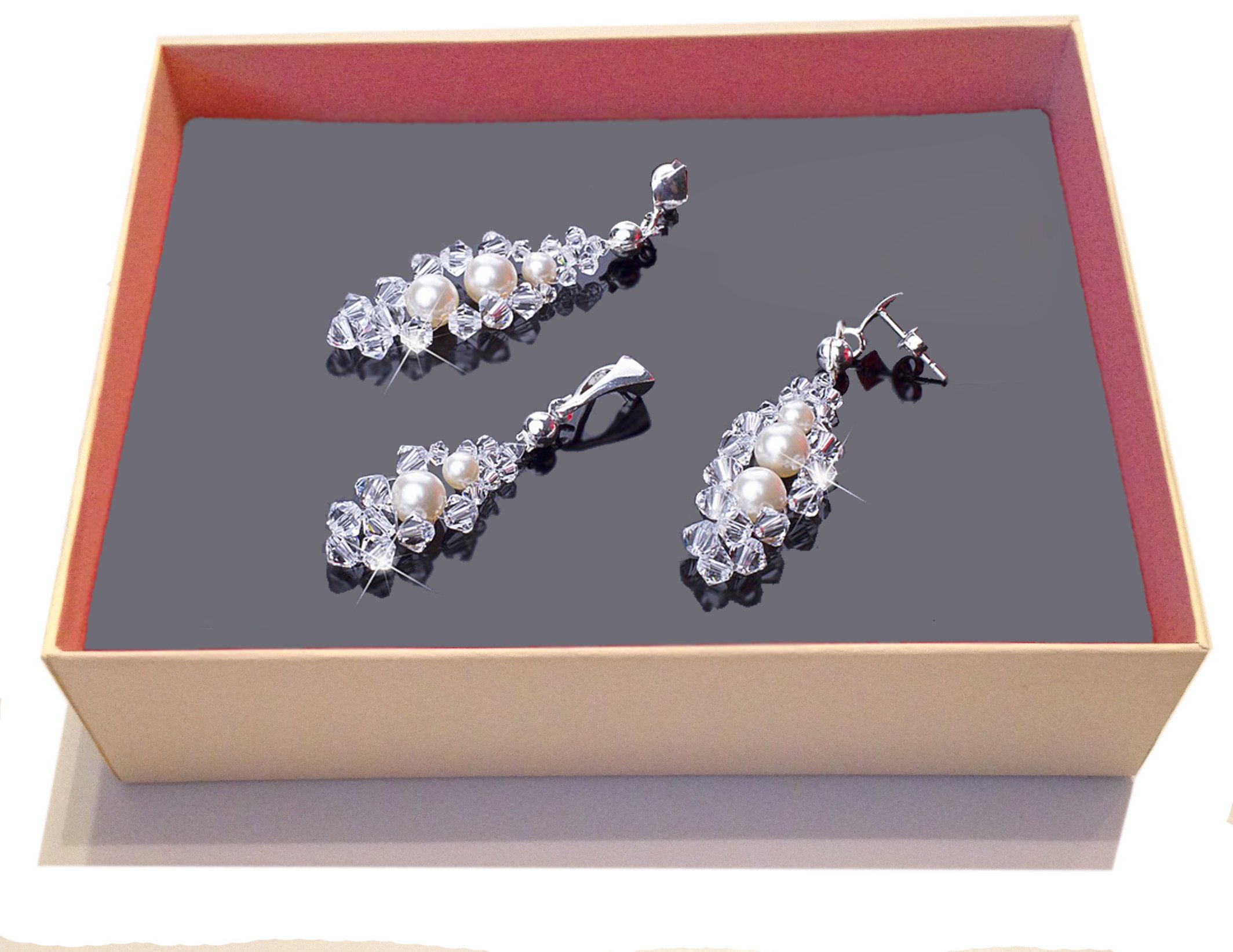 svadobná súprava SWAROVSKI elements PERLY biela ecru