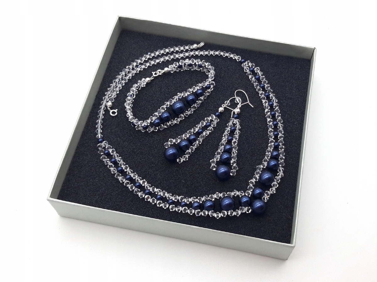 svadobná sada SWAROVSKI elements PERŁY námornícka modrá